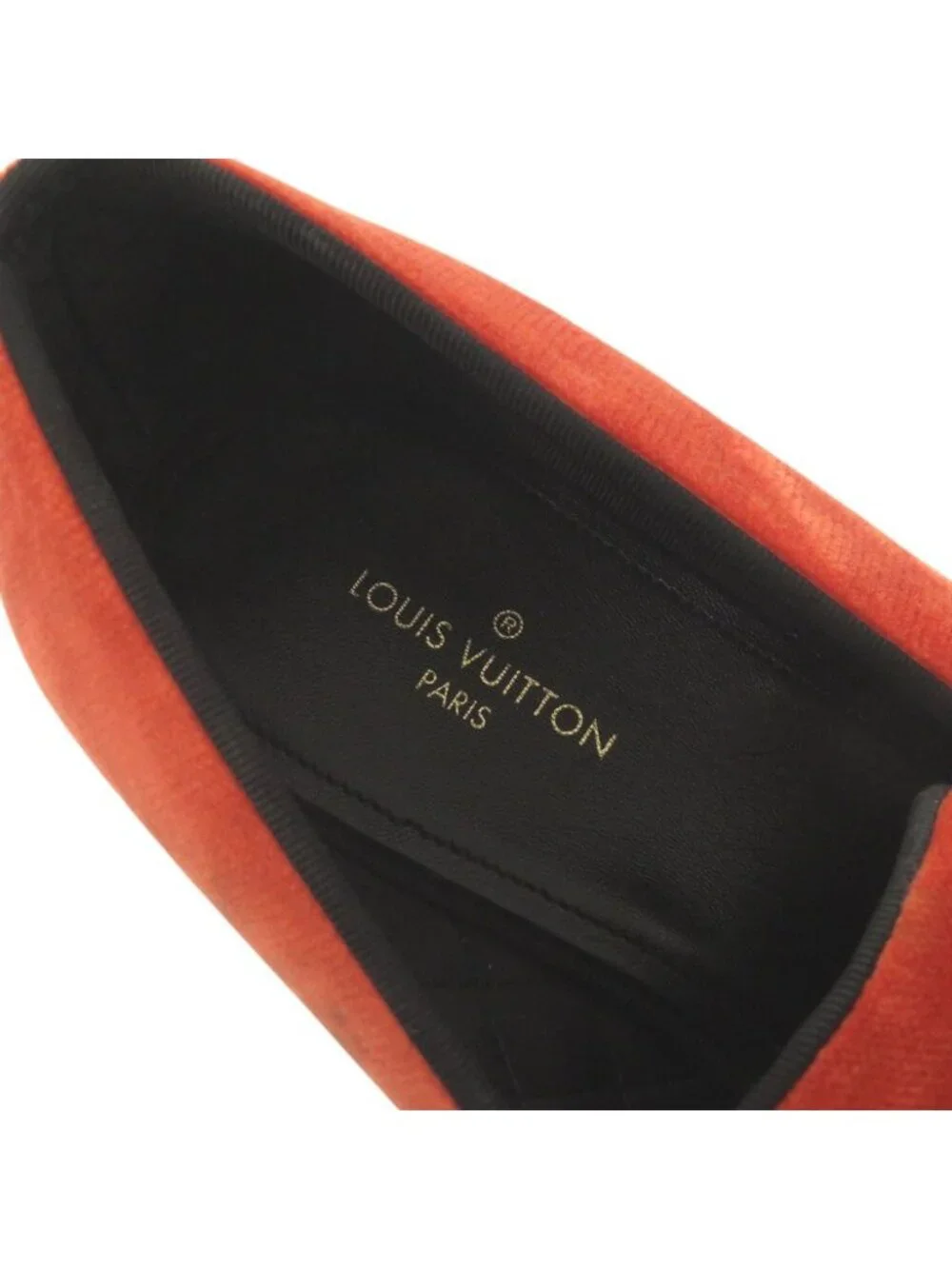 Louis Vuitton Auteuil Velour 6.5 Orange Loafers Opera Shoes Flat